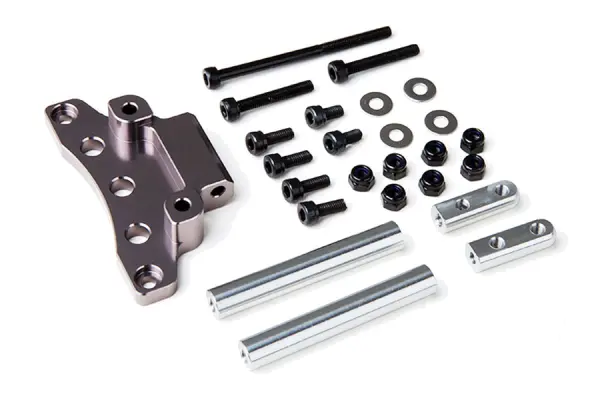 GMade Front Upper Link Mount (Titanium Grey) For GS01 Axle &mdash; image 2 of 3