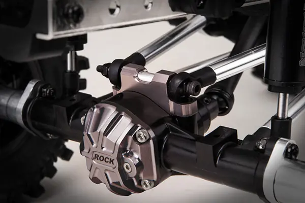 GMade Rear Upper Link Mount (Titanium Grey) For GS01 Axle &mdash; image 3 of 3