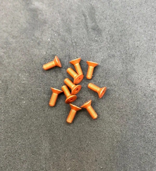 M3 x 8mm Countersunk Head Alloy Screw - Orange (10)