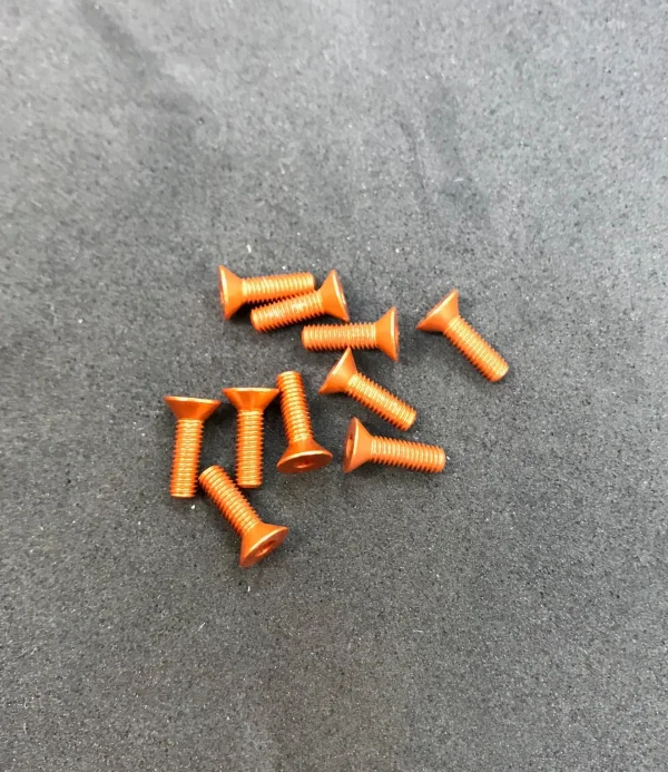 M3 x 10mm Countersunk Head Alloy Screw - Orange (10)