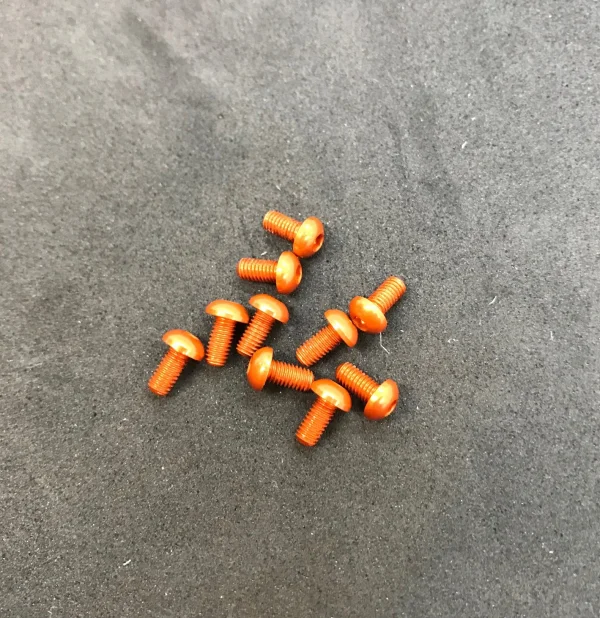 M3 x 6mm Button Head Alloy Screw - Orange (10)