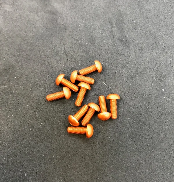 M3 x 8mm Button Head Alloy Screw - Orange (10)