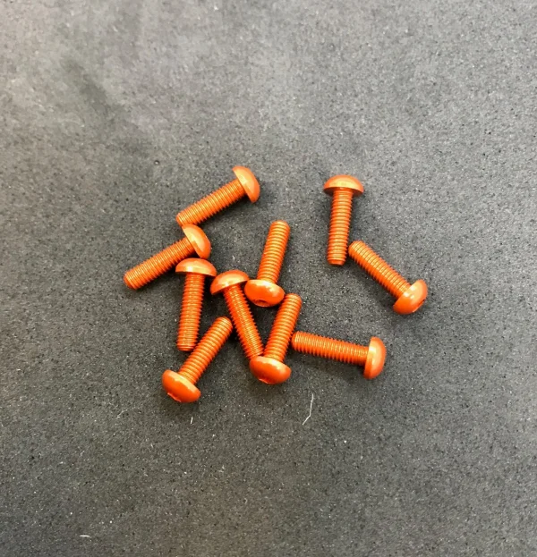 M3 x 10mm Button Head Alloy Screw - Orange (10)