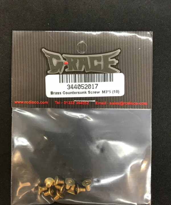M3 x 5mm Countersunk Head Brass Screws (10)