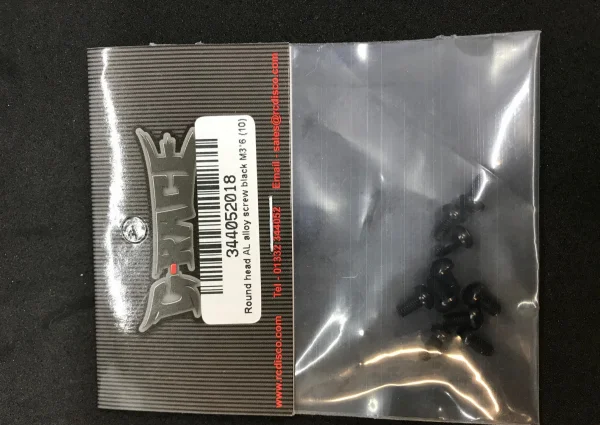 M3 x 6mm Button Head Alloy Screw - Black (10)