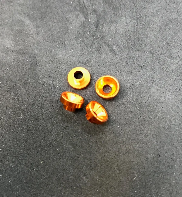 M3 Alloy Servo-Loc Countersunk Washer - Orange (4)