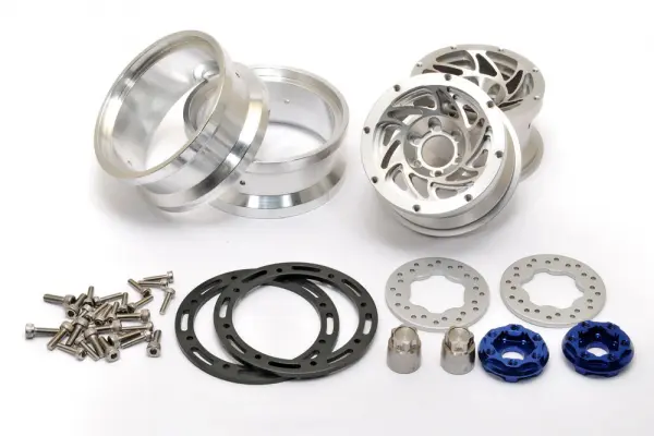 Hobao DC-1 CNC Aluminium. Beadlock 1.9 Wheels Silver (2) — image 2 of 3