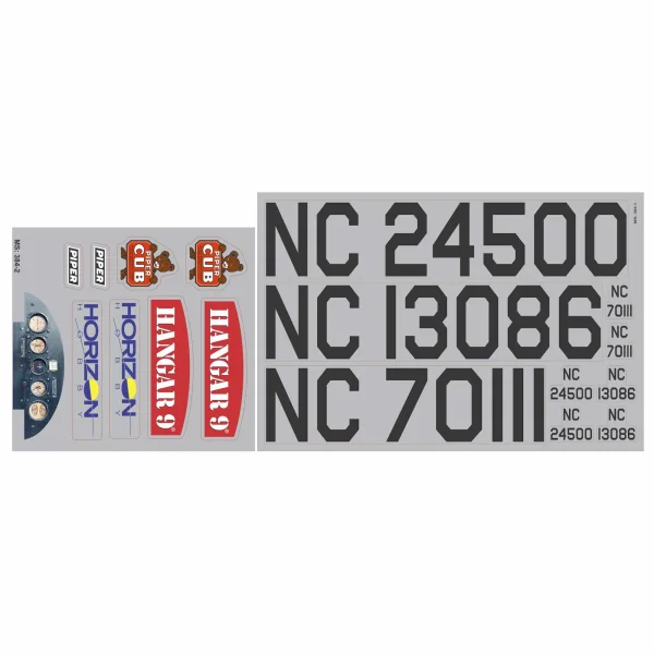Decal Sheet: J-3 Cub 10cc - 82.5