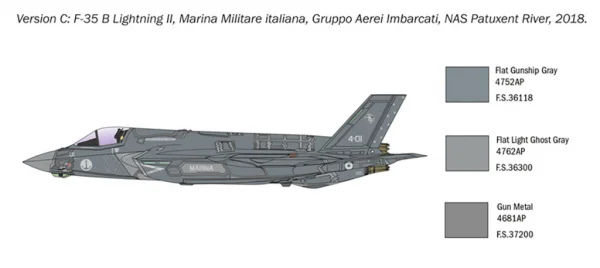 ITALERI 1425 RAF Lockheed Martin F-35B Lightning II 1:72 Plastic Model Plane Kit