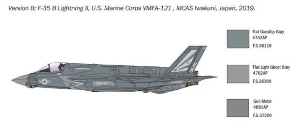 ITALERI 1425 RAF Lockheed Martin F-35B Lightning II 1:72 Plastic Model Plane Kit
