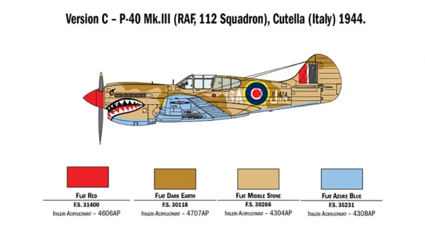 Italeri 1/48 Raf P-40E/K Kittyhawk — image 9 of 15