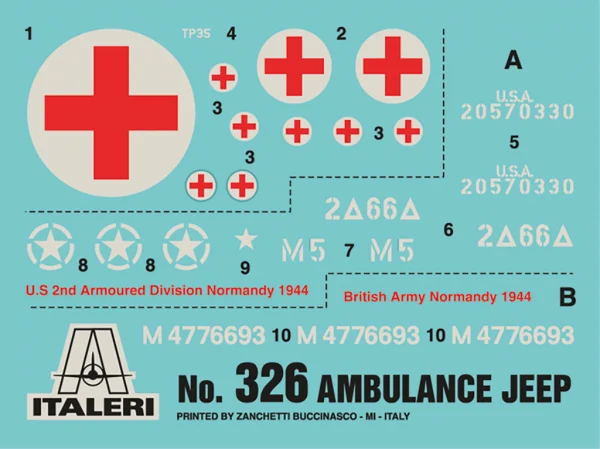 Italeri 1/4 Ton 4X4 Ambulance Jeep D Day