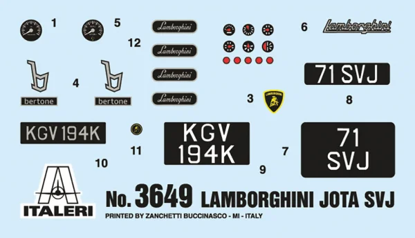 Italeri 1/24 Lamborghini Miura Jota Svj