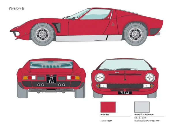 Italeri 1/24 Lamborghini Miura Jota Svj
