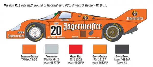 Italeri Porsche 956 Jagermeister — image 2 of 17
