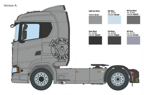 Italeri Scania S770 4x2 Normal Roof Grey Cab — image 2 of 16