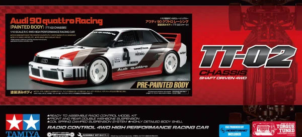 Tamiya Audi 90 Quattro Racing with Painted Body (TT-02)