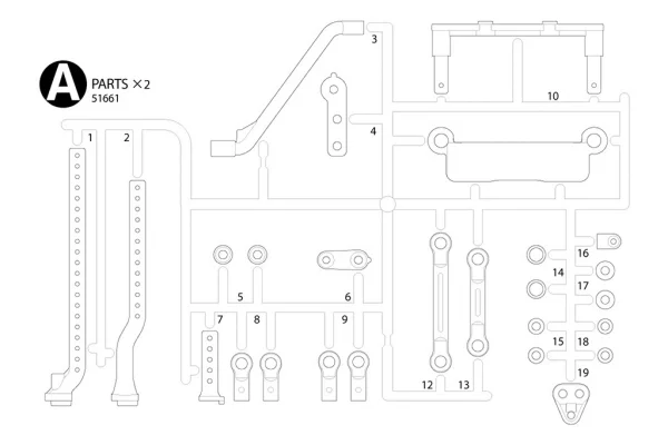 Tamiya Tc-01 A Parts (Body Mounts) X 2