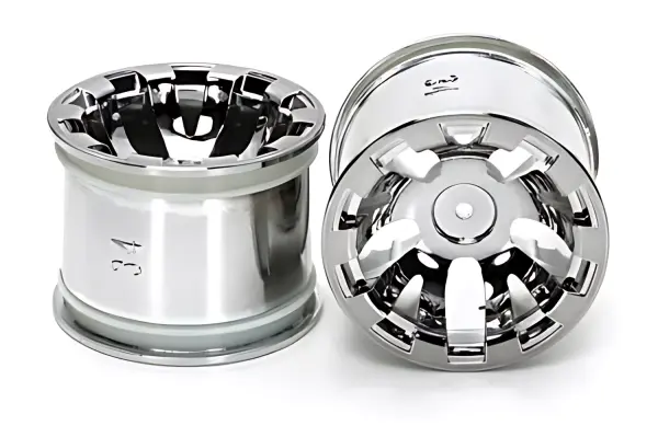 Tamiya T3-01 Chrome Whl 4 Wps Tire R — image 1 of 2
