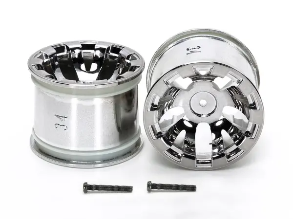 Tamiya T3-01 Chrome Whl 4 Wps Tire R — image 2 of 2