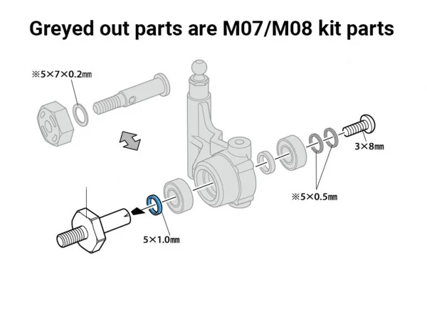 Tamiya M Lw 1 Piece Aluminium Axle And Hub