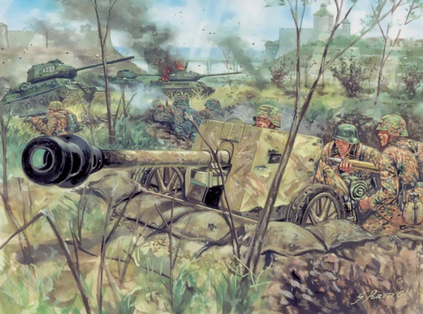 Italeri 1/72 WWII German Pak40 At Gunw/Serv
