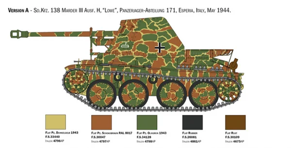 Italeri Sd Kfz 138 Ausf H Marder III W Crew