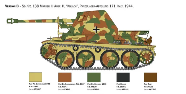 Italeri Sd Kfz 138 Ausf H Marder III W Crew