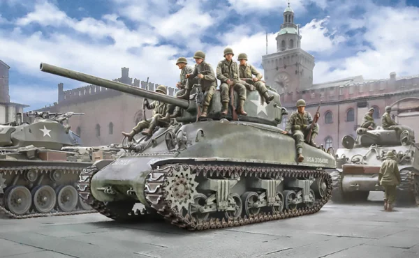 Italeri M4A1 Sherman With Infantry