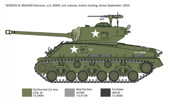 Italeri M4A3E8 Sherman Korean War