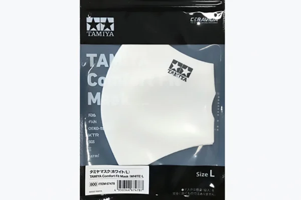 Tamiya Official Comfort Fit Face Mask - White - Large	 ** CLEARANCE **