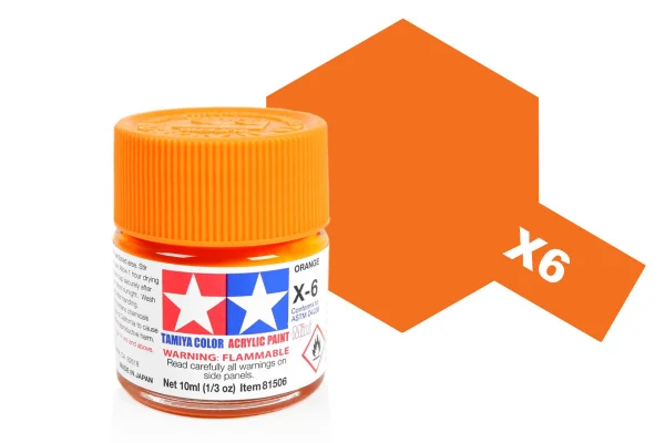 Tamiya Acrylic Mini Paints X-6 Orange