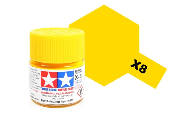 Tamiya Acrylic Mini Paints X-8 Lemon Yellow