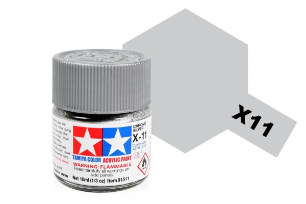 Tamiya Acrylic Mini Paints X-11 Chrome Silver