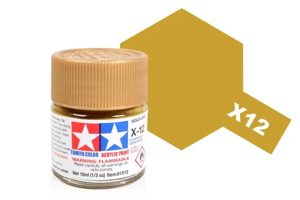 Tamiya Acrylic Mini Paints X-12 Gold Leaf