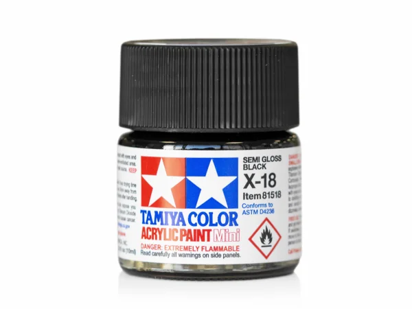 Tamiya Acrylic Mini Paints X-18 Semi Gloss Black