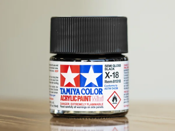 Tamiya Acrylic Mini Paints X-18 Semi Gloss Black