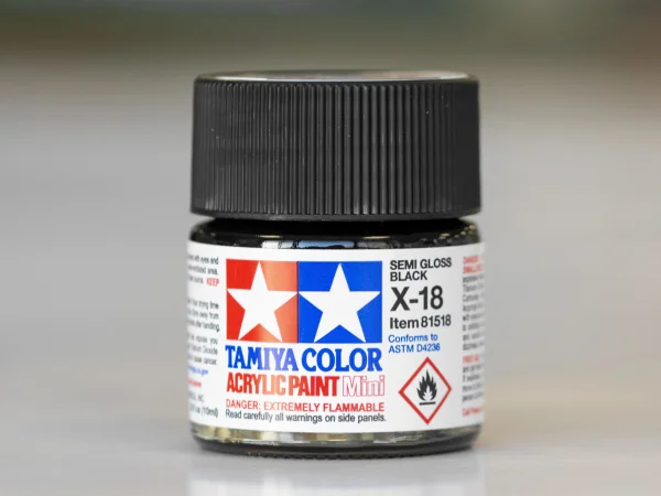 Tamiya Acrylic Mini Paints X-18 Semi Gloss Black