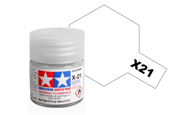 Tamiya Acrylic Mini Paints X-21 Flat Base