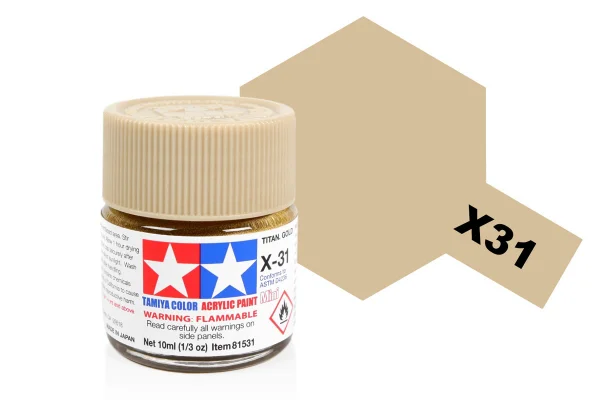 Tamiya Acrylic Mini Paints X-31 Titan Gold