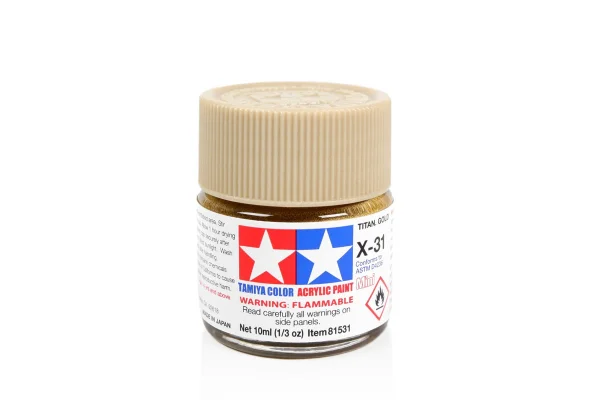 Tamiya Acrylic Mini Paints X-31 Titan Gold