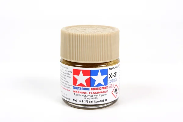 Tamiya Acrylic Mini Paints X-31 Titan Gold