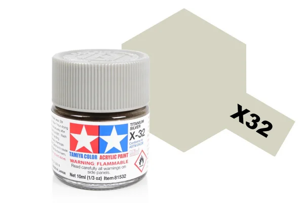 Tamiya Acrylic Mini Paints X-32 Titan Silver