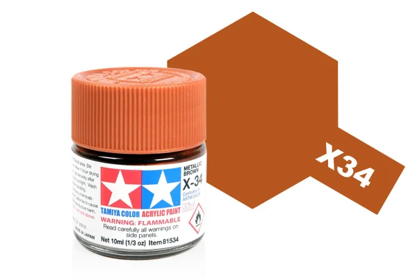 Tamiya Acrylic Mini Paints X-34 Metal Brown — image 3 of 3