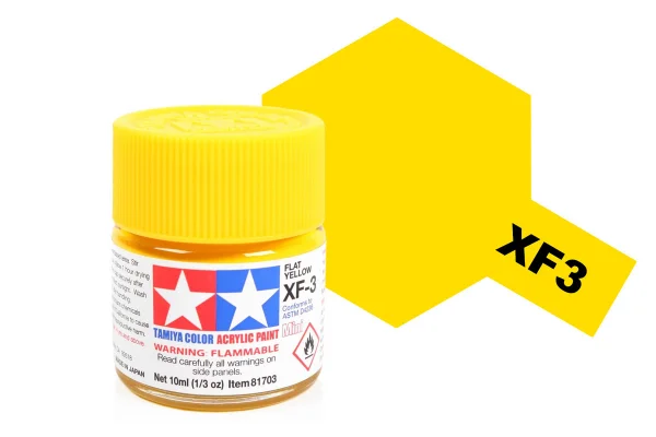 Tamiya Acrylic Mini Paints XF-3 Flat Yellow