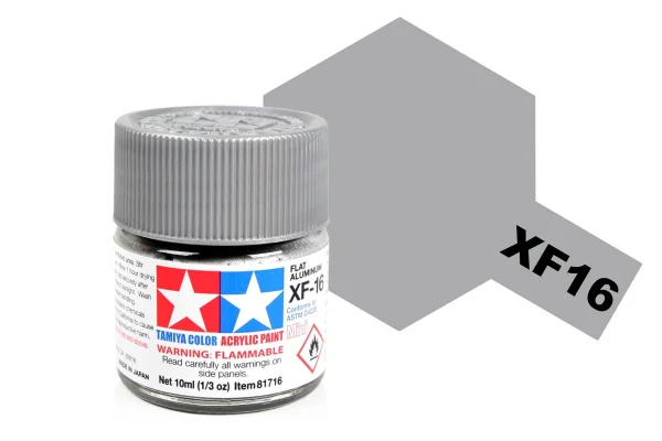 Tamiya Acrylic Mini Paints XF-16 Flat Aluminium