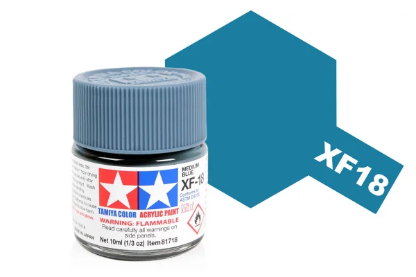 Tamiya Acrylic Mini Paints XF-18 Medium Blue