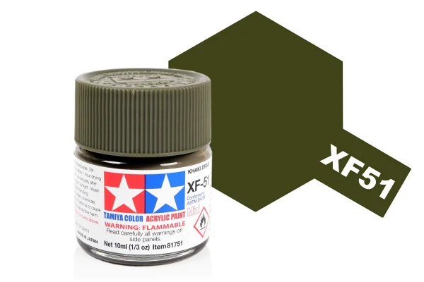Tamiya Acrylic Mini Paints XF-51 Khaki Drab