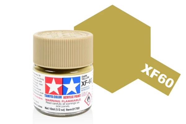 Tamiya Acrylic Mini Paints XF-60 Dark Yellow