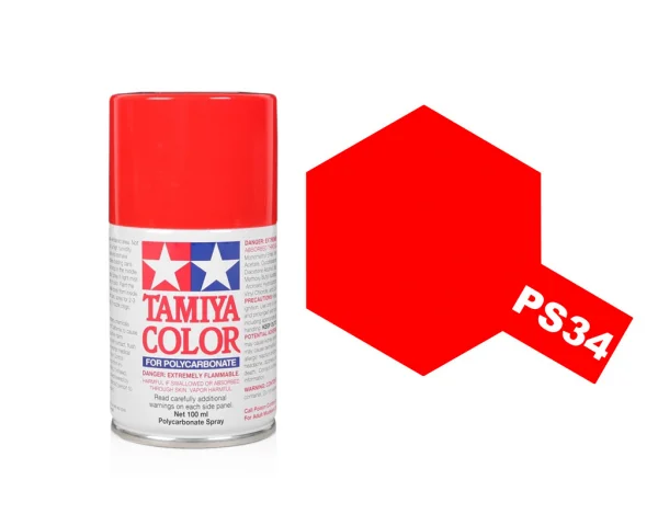 Tamiya Lexan Spray Paint - PS-34 Bright Red